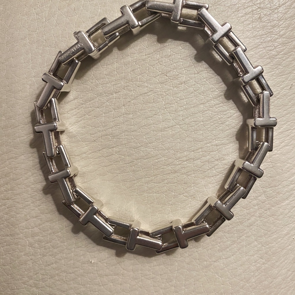 Women’s Tiffany & Co. 0.925 Sterling Silver “T” Chain Bracelet